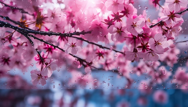 Een bos van roze kersenbloesems