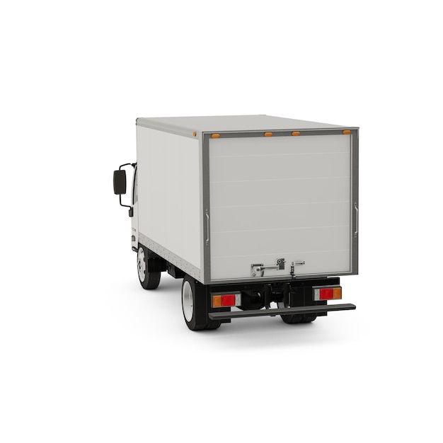 Een Box Truck-auto-beeld geïsoleerd op een witte achtergrond
