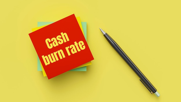 Een briefje waarop de cash burn rate staat