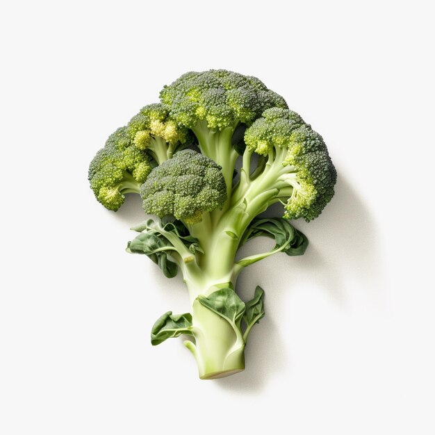 Een broccoliboom met een groene stengel en bladeren