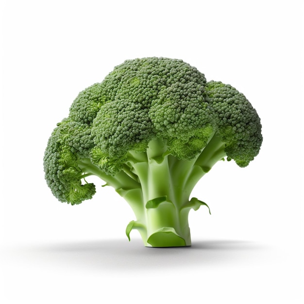 Foto een broccoliboom wordt getoond met een witte achtergrond.