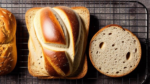 Een brood en een sneetje brood ernaast