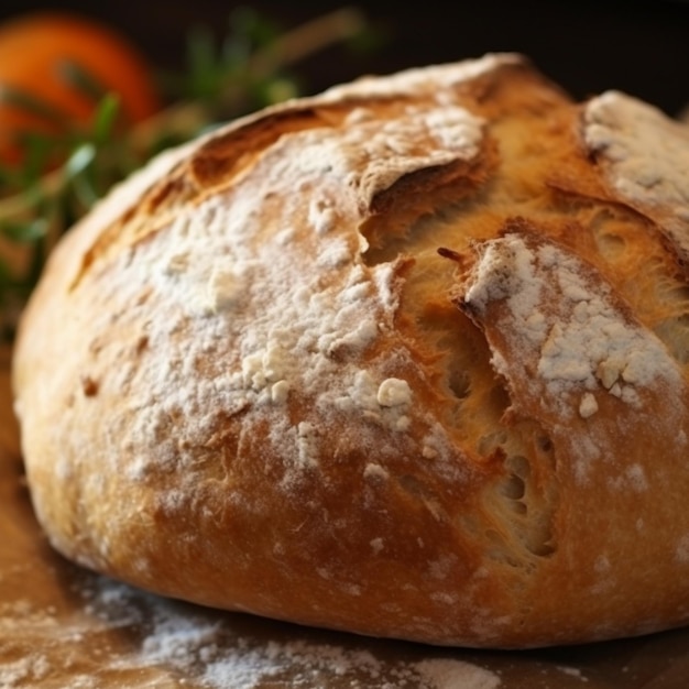 Een brood met een paar tomaten erop