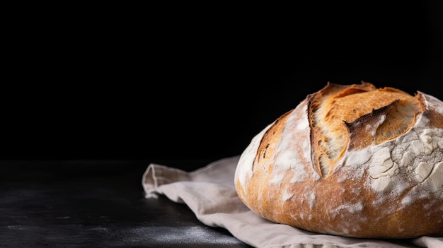 Een brood met een zwarte achtergrond