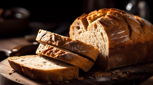 Een brood met het woord brood erop