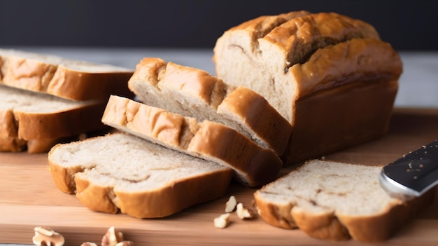 Een brood met het woord brood erop