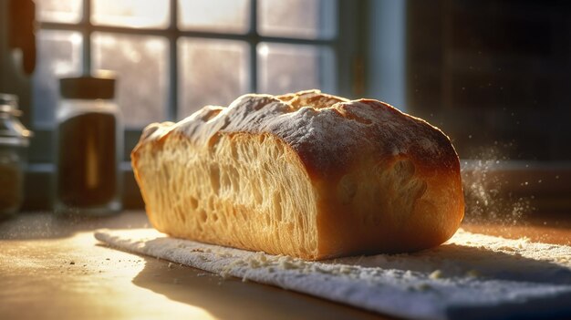 een brood op een tafel in de zon