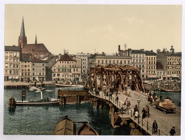 Foto een brug die een brug heeft die een brug zegt