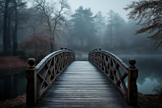 een brug in de mist per persoon op 500px