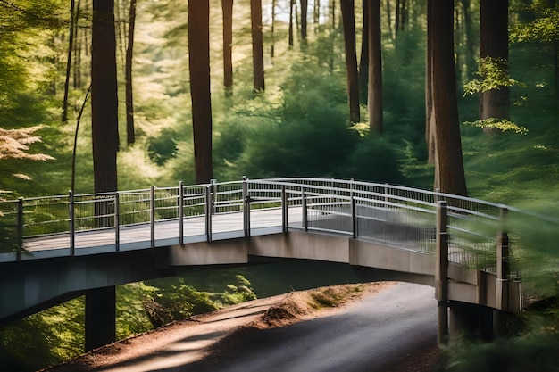 Een brug in het bos.