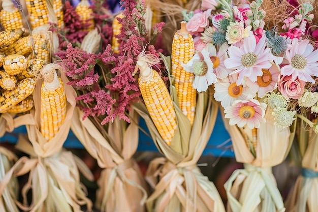 Een bruiloft met een maïs thema met cob decor