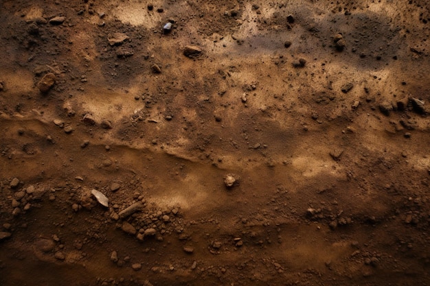 Een bruine grond met een paar kleine steentjes in het midden