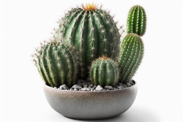 Een cactusplant geïsoleerd op een witte achtergrond
