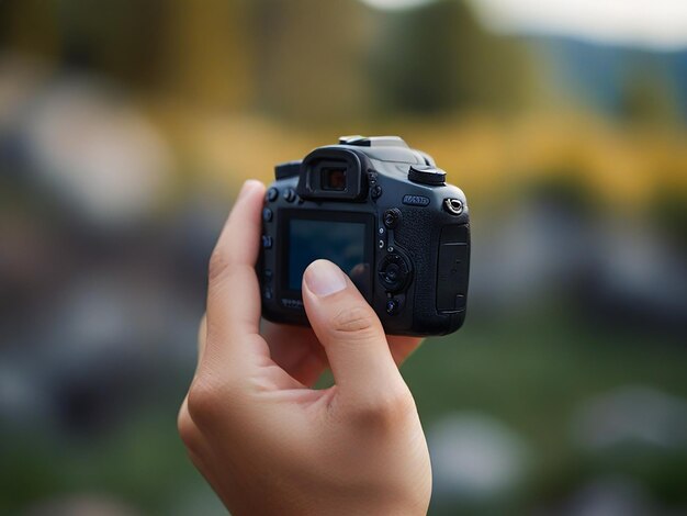 een camera met een foto van giraffen erop