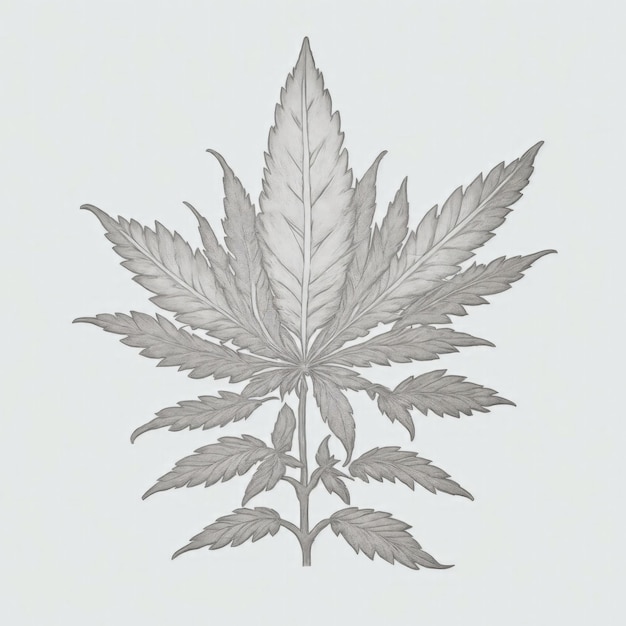 Foto een cannabis tatoeage traditionele old school vetgedrukte lijn op witte achtergrond