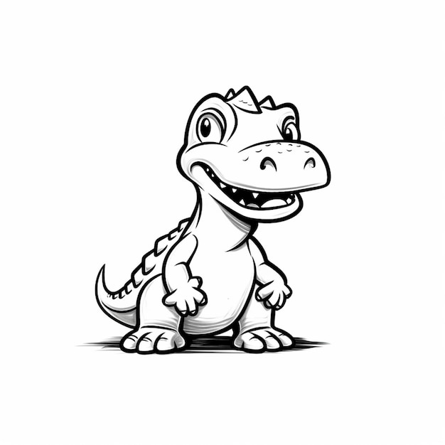 een cartoon dinosaurus met een grote glimlach op zijn gezicht generatieve ai