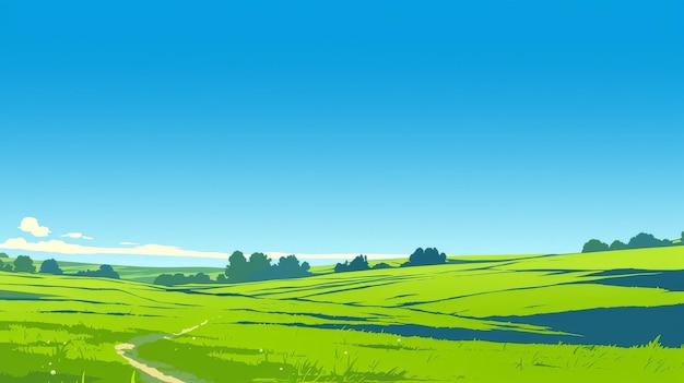 Een cartoon landschap anime stijl