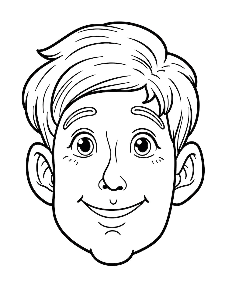 Foto een cartoon man met een glimlach op zijn gezicht hij heeft een gelukkige uitdrukking de man glimlacht en kijkt naar de camera
