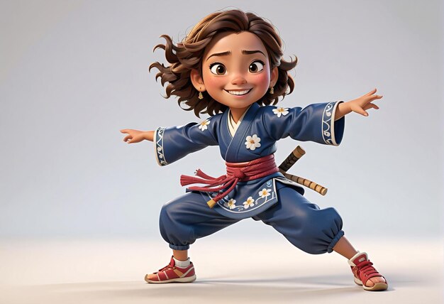 een cartoon personage in een karate pose