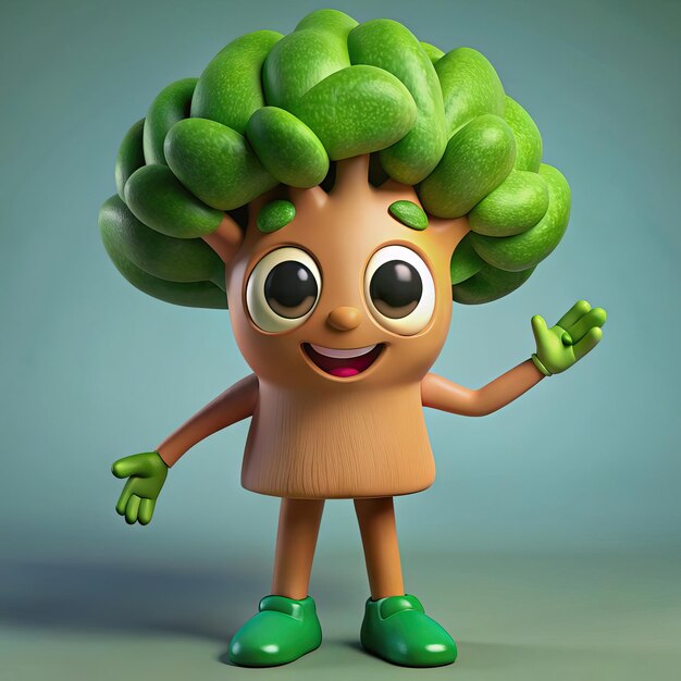 Foto een cartoon personage met een groen haar gesneden uit het