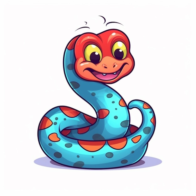 Een cartoon slang met een grote glimlach op zijn gezicht generatieve ai