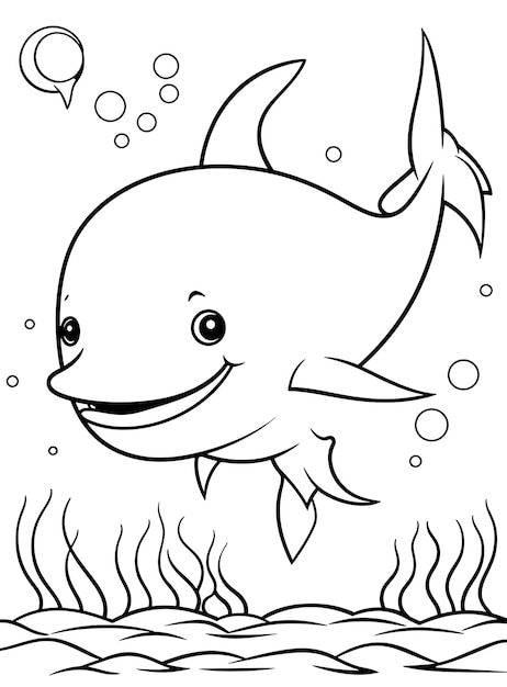 een cartoon tekening van een haai met een zeester in het midden