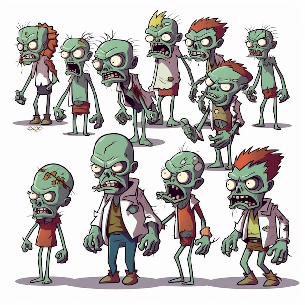 Een cartoon van een zombie met het woord zombie op de voorkant.