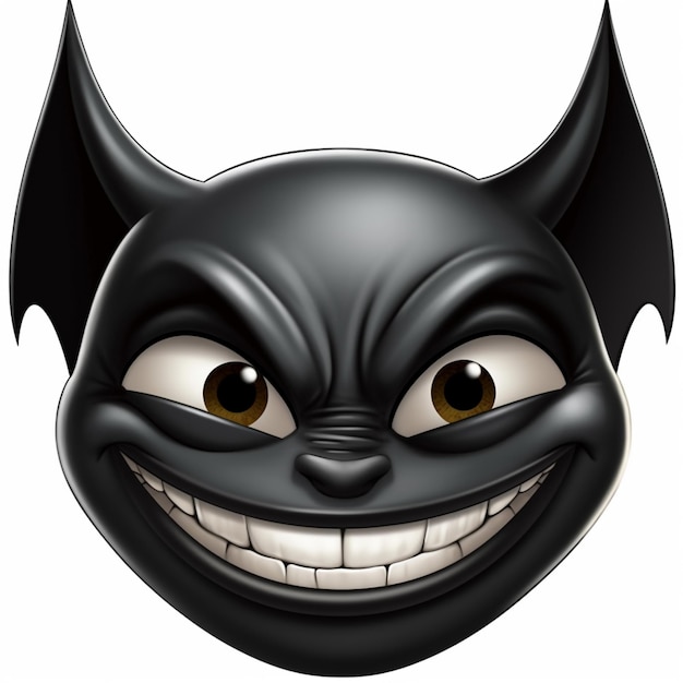 Een cartoon zwarte kat met een glimlach op zijn gezicht generatieve ai