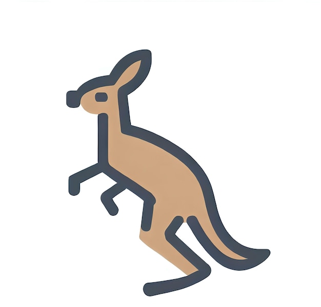 Een cartoonafbeelding van een kangoeroe met de woorden kangoeroe erop Foto gegenereerd door AI