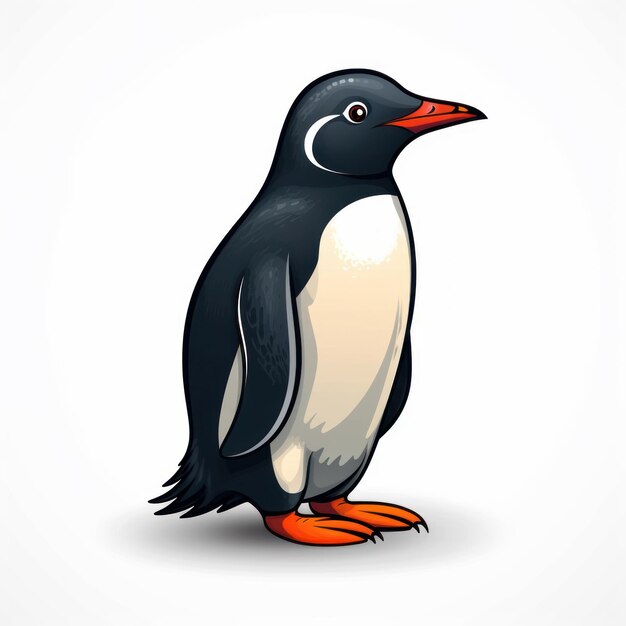 Een cartoonillustratie van een pinguïn