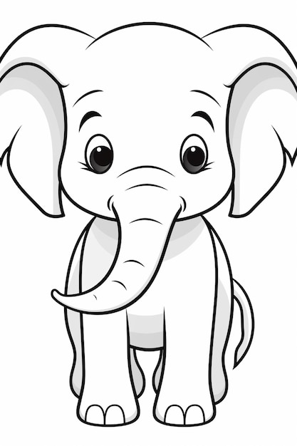 een cartoonolifant die met zijn slurf omhoog staat en zijn ogen open generatieve ai
