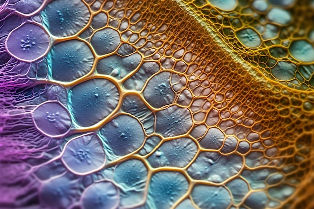 Een celmembraanzoom gedetailleerde kleurrijke textuur