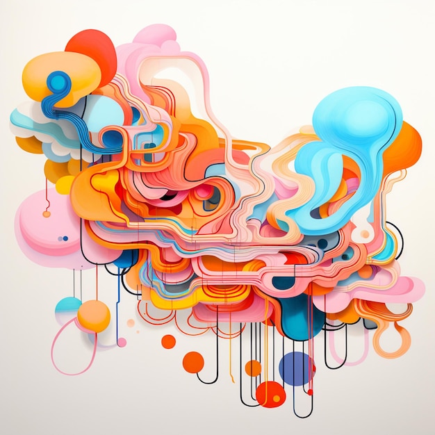Een chaotische splash van kleuren getemd in een georganiseerd patroon