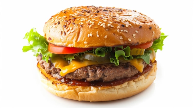 een cheeseburger met een hamburger bovenop