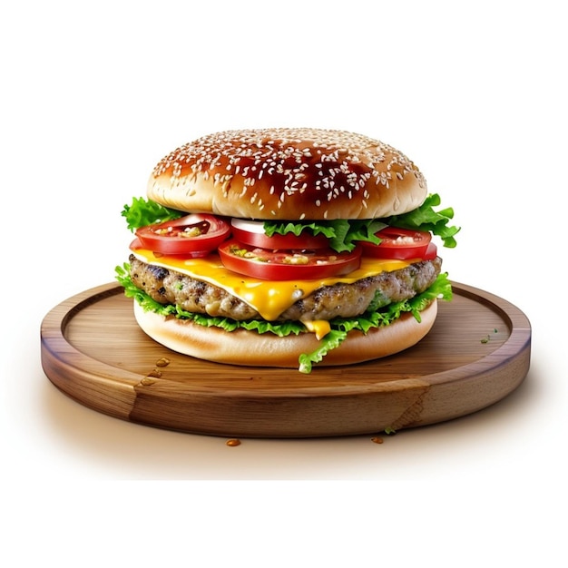 een cheeseburger met tomaten