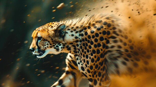 een cheetah die door een grasveld loopt