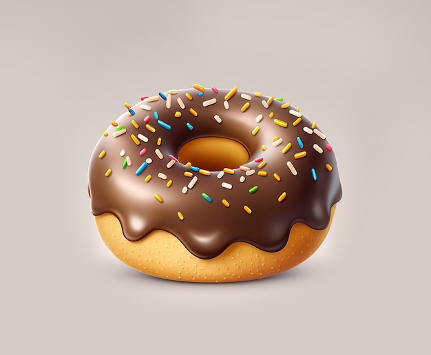 Een chocolade donut met hagelslag erop