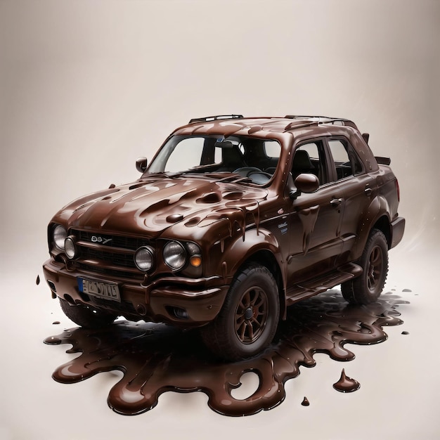 Een chocoladebruine SUV