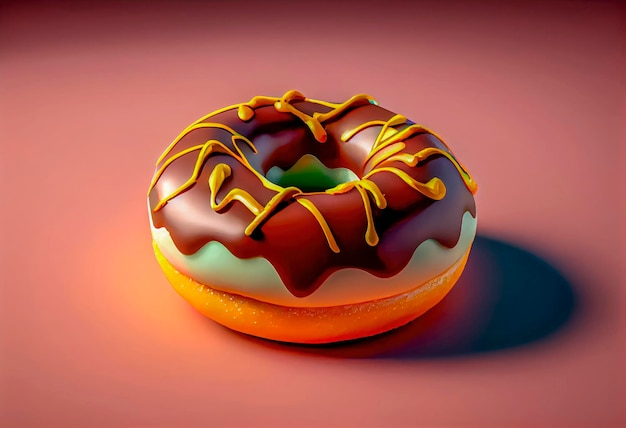 Een chocoladedonut met een chocoladeglazuur en hagelslag erop Ia generatief