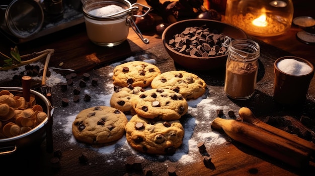 Een chocoladekoekje is een druppelkoekje met chocoladeschilfers