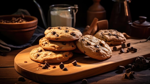 Een chocoladekoekje is een druppelkoekje met chocoladeschilfers