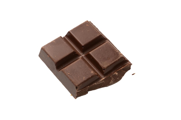 Een chocoladereep geïsoleerd op een witte achtergrond