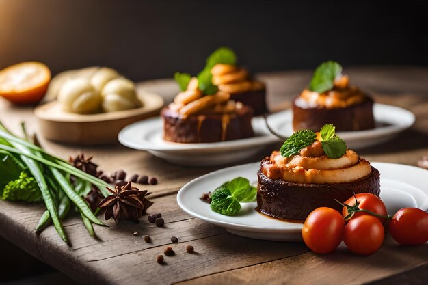 Foto een chocoladetaart met nootjes erop