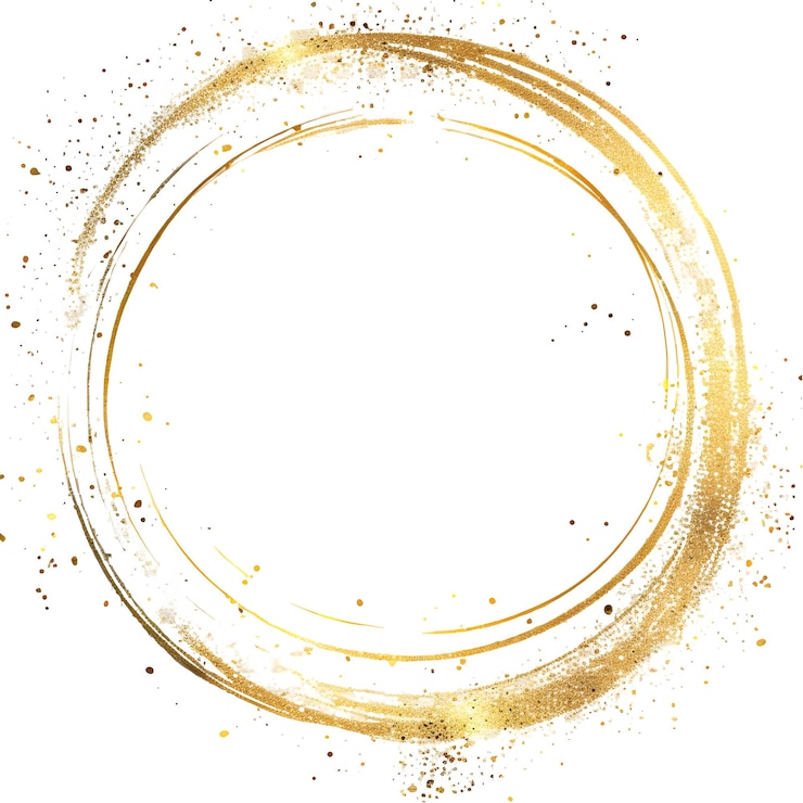 Foto een cirkel met gouden glitter en een gouden cirkel erop
