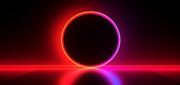 Een cirkel met rode en blauwe lampjes erop