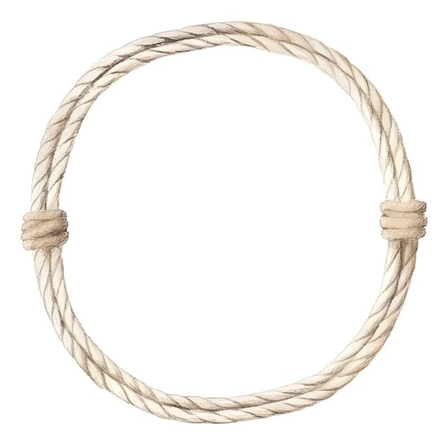Een cirkel van touw met het woord touw erop