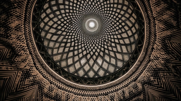 Een cirkelvormig patroon van de koepel van de tempel van de doden