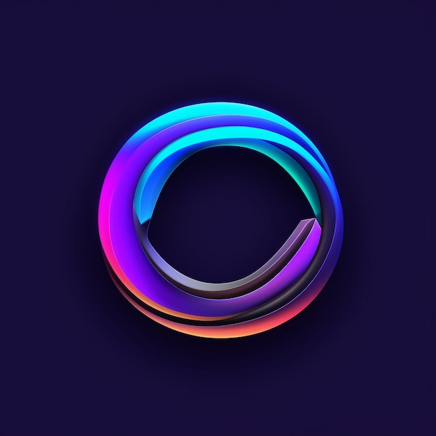 Een cirkelvormig plat en zeer eenvoudig gradiënt multi-ontwerp op een kleurrijke achtergrond