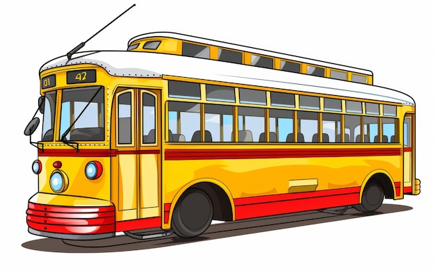 Foto een clip van een trolleybus op een witte achtergrond