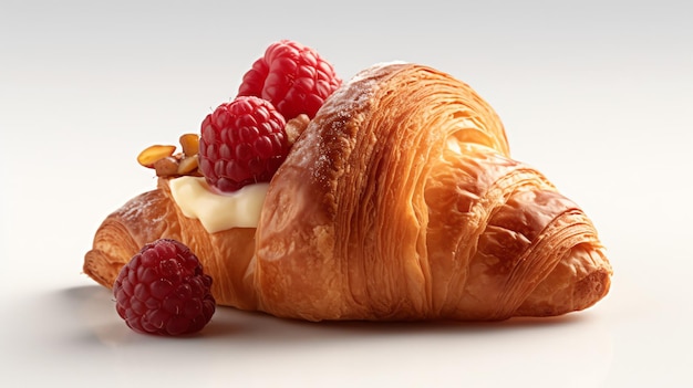 Een close-up croissant op witte achtergrond